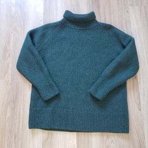 Aritzia Babaton 100% Alpaca green turtleneck sweater green